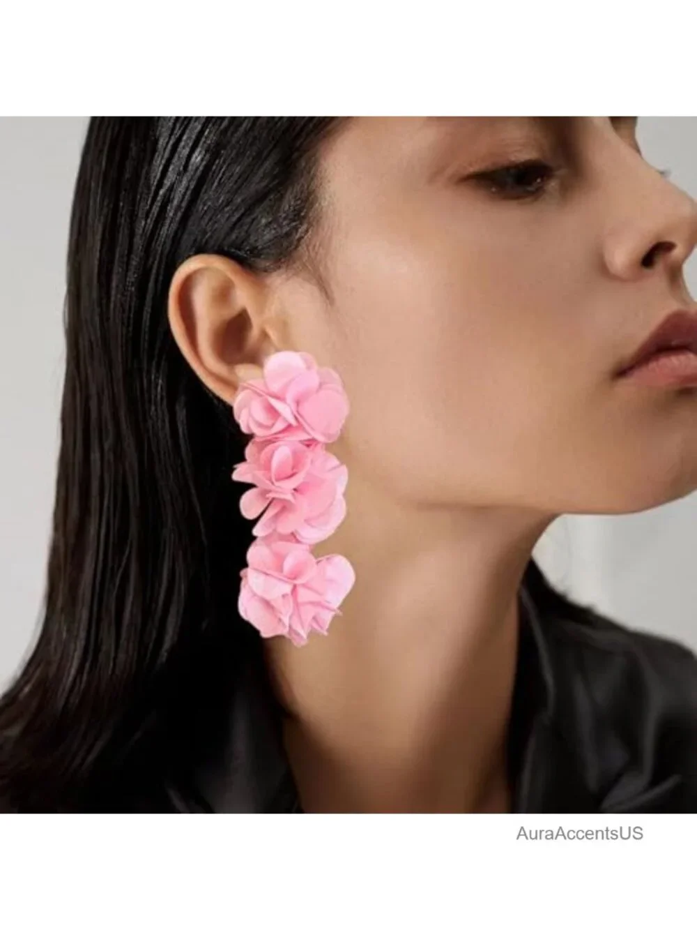 Elegant Long 3-Layer Flower Tassel Earrings Bohemian Handmade Dangle Drop